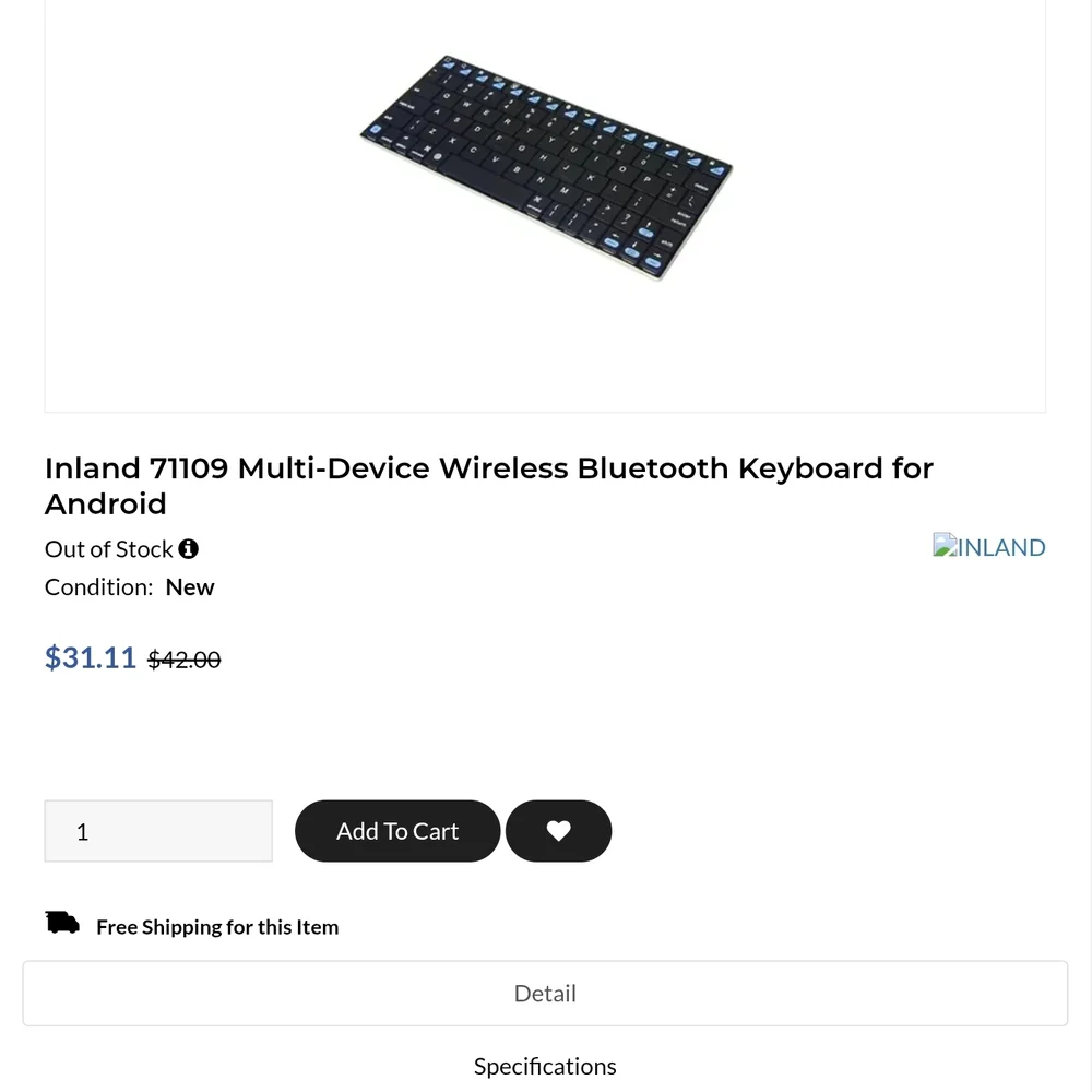 Bluetooth Keyboard with Black Keys